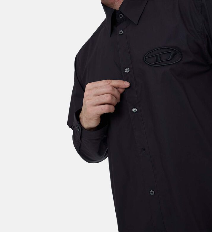 Embroidered Logo Button-up Shirt