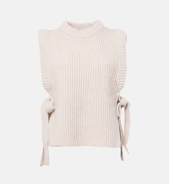 سترة فيرموس بدون أكمام بياقة دائرية مضلعة