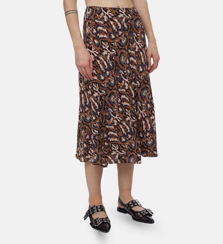 Ba and Sh All-over Print Flared Skirt, Model View