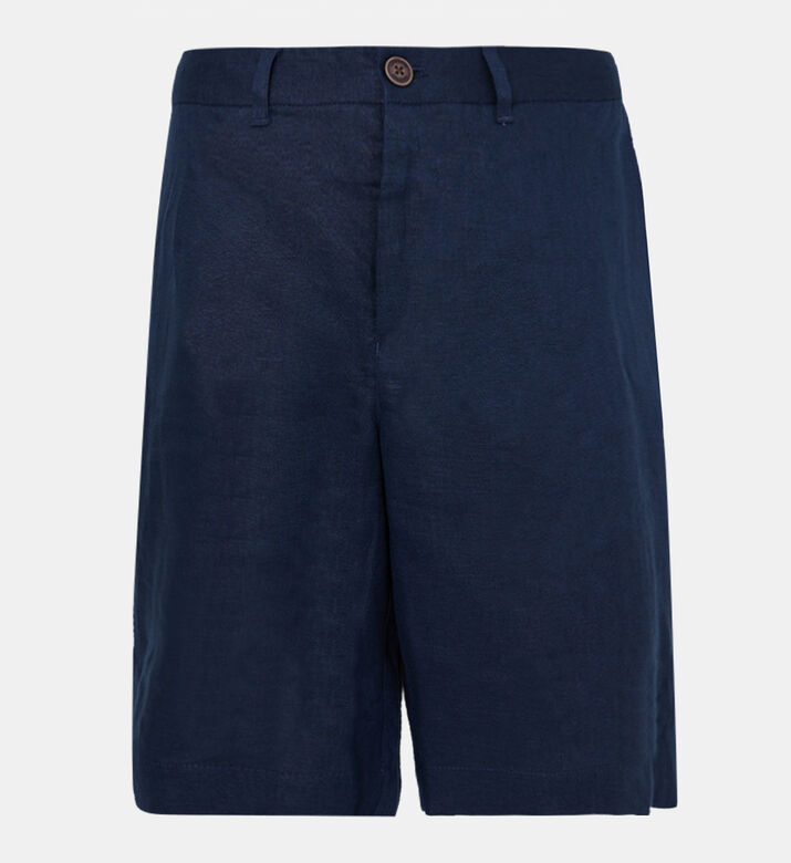 Linen High Waist Bermuda Shorts