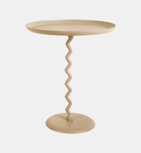 طاولة جانبية أحادية اللون بزخرفة متعرجة