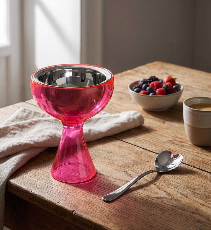 Alessi Big Love Bowl Spoon Set, Pink, Model View