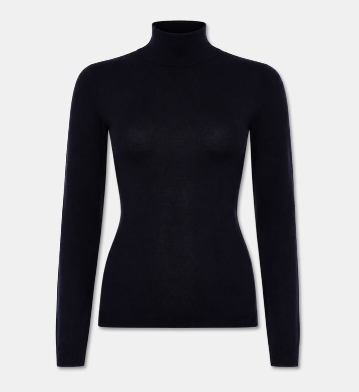 Jil Sander High-neck Long-sleeve Sweater, Dark-blue, 40, Packshot View
