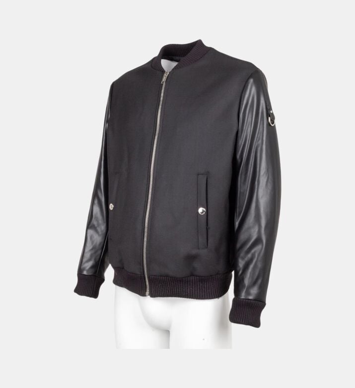 Leather Zipper University Jacket