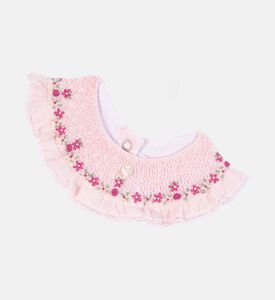 بيجامة برقبة دائرية بتطريز أزهار