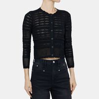 Ajaline Open-work Crewneck Cardigan