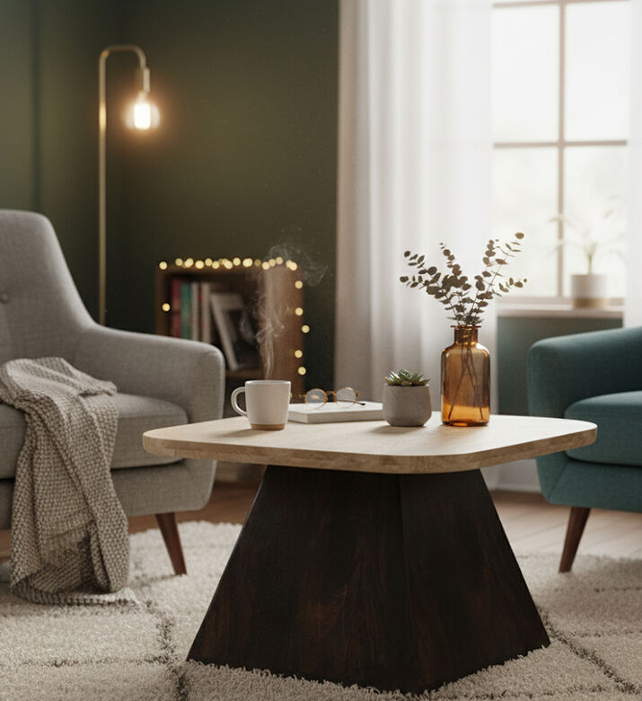 Home Deco and More Travis Mango Wood Side Table, Packshot View Home Deco and More Travis Mango Wood Side Table, Packshot View