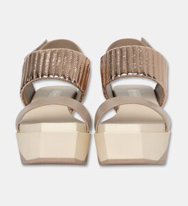UN United Nude Sheep Cow Leather High Wedge Heel Sandals, Beige, Eu-41, Packshot View