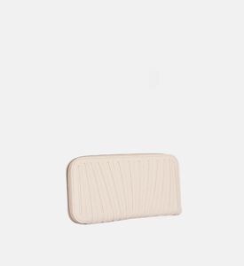 Camille Fournet Pleated Calf Leather Wallet, Cream, Packshot View