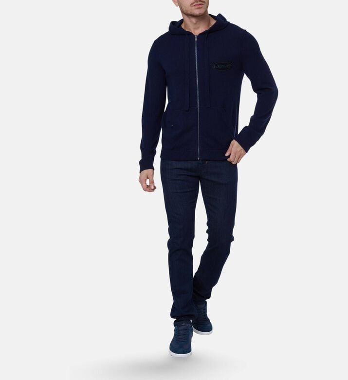 Zadig et Voltaire Logo Patch Full-length Zipper Hoodie, Model View