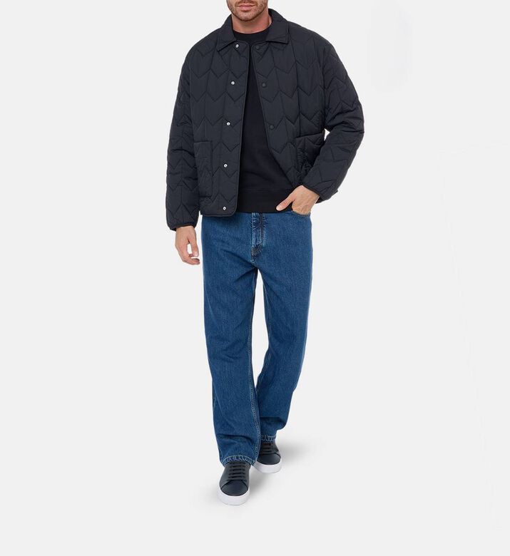 Maison Kitsune Button Closure Loose-fit Denim Pants, Model View Maison Kitsune Button Closure Loose-fit Denim Pants, Model View
