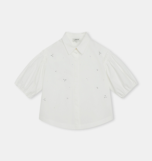 Cotton Strass-details Poplin Shirt