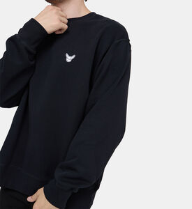 Cotton Bird-detail Crewneck Sweatshirt