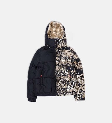 Graffiti-print Down Puffer Jacket