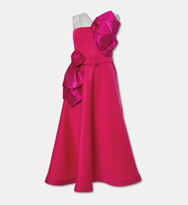 Savanna Trio Flower Appliqu&eacute; One-shoulder Mini Dress, Pink, L, Packshot View