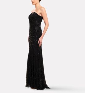 Michael Cinco Draped Cape Dress, Model View