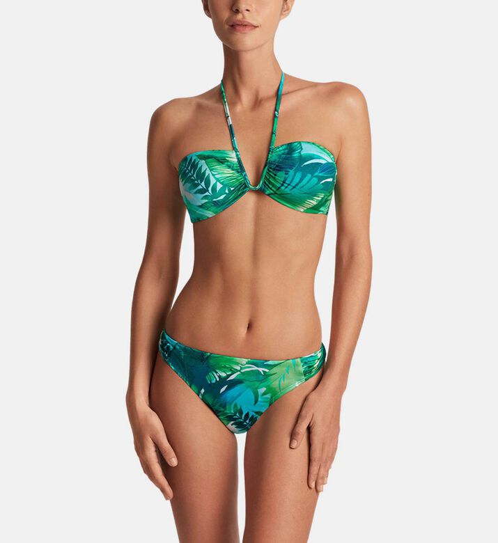 Tropical-print Side-twist Bikini Bottom