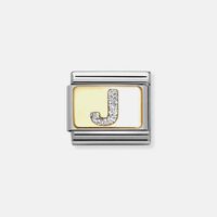 Composable Classic Link Silver Glitter Letter J Charm