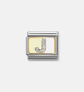 Composable Classic Link Silver Glitter Letter J Charm Composable Classic Link Silver Glitter Letter J Charm