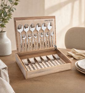Cristema Charlie Shiny Pvd Finish 24-piece Cutlery Set, Model View