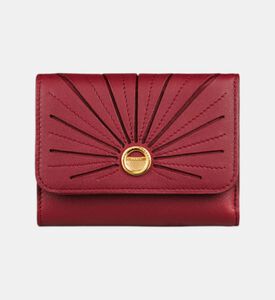 Camille Fournet Signature Pleated Calf Leather Wallet, Burgundy, Packshot View