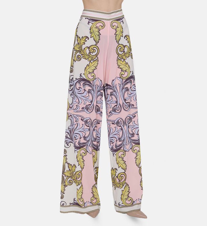 Patterned Wide-leg Trousers