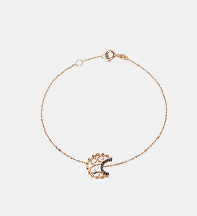 Black Diamond Moon-shaped Bracelet