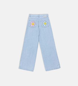 جينز قصير مزين بأزهار