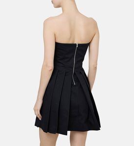 فستان بطيات بدون أكمام