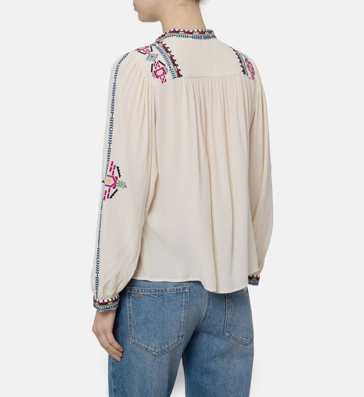 Ba and Sh Embroidered Long-sleeve Blouse, Model View