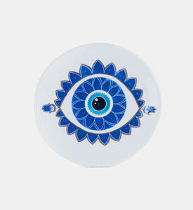 طبق العين الشريرة سيراميك مزجج بلون ذهبي 17.5 سم