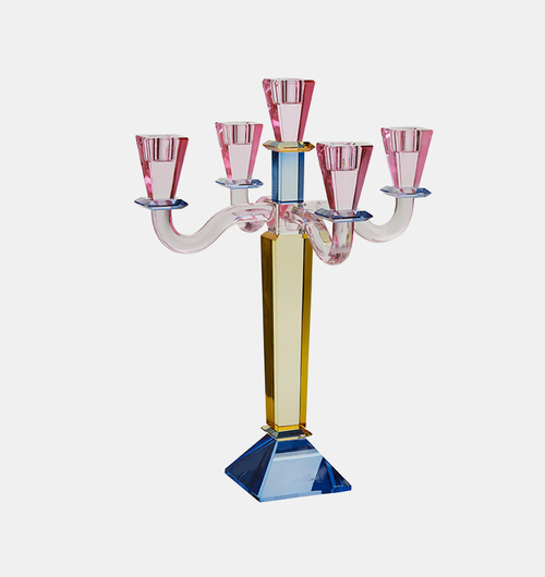 5-armed Crystal Candle Holder