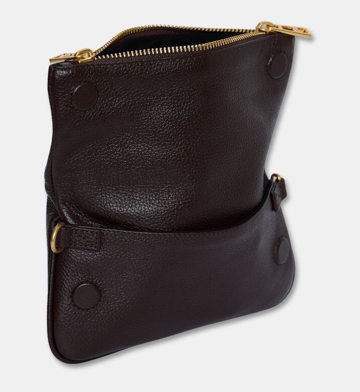 Zadig et Voltaire Embellished Logo-detail Crossbody Flap Bag, Dark-brown, Packshot View