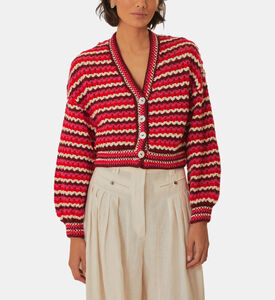 كارديغان كروشيه مخطط بألوان