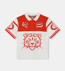 قميص بولو بأكمام قصيرة مقسم بألوان