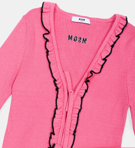 Logo-embroidered Ruffled Cardigan Logo-embroidered Ruffled Cardigan