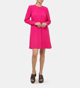 Satin Crepe Long Sleeves Mini Dress