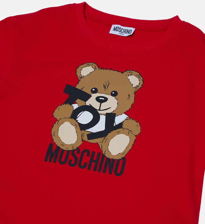 Teddy Bear-print Flared Dress