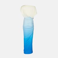 One-shoulder Ombré Midi Dress