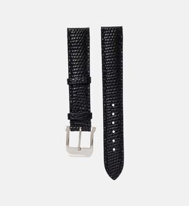 Camille Fournet Shiny Lizard Watch Strap, Black, Packshot View