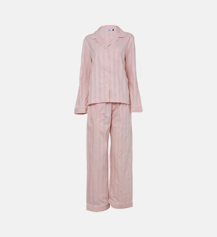 Cotton Stripped Long Pajama Set