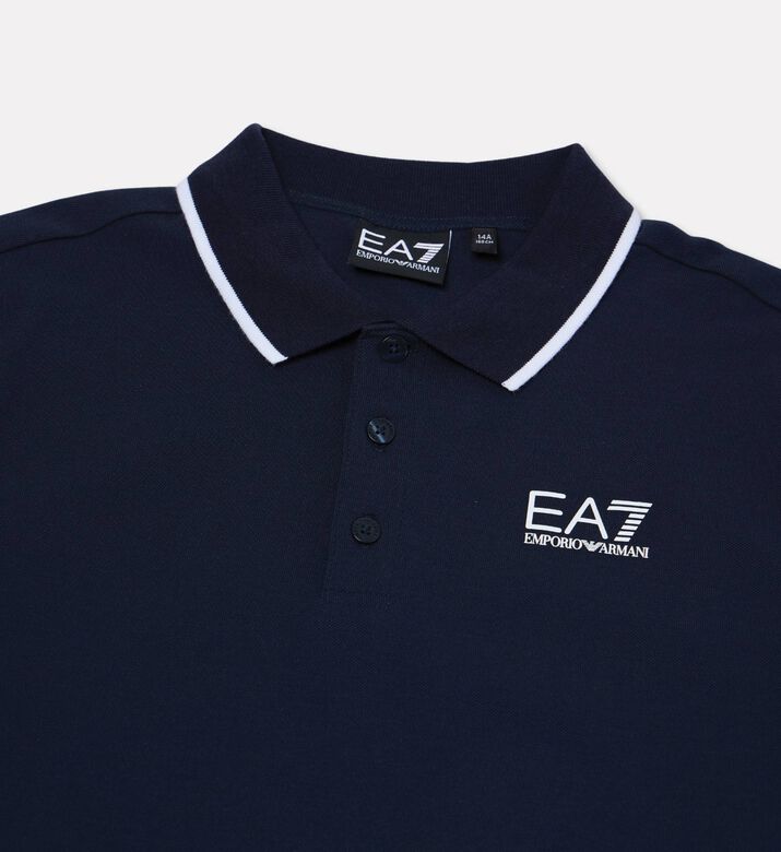 EA7 Classic-fit Short-sleeve Polo Shirt, Blue, 12y, Packshot View
