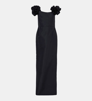 Floral-applique Off-shoulder Dress