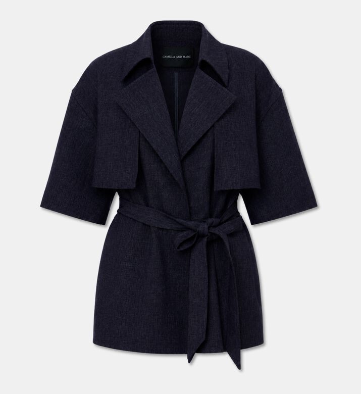 Camilla and Marc Belted Short-sleeve Coat, Packshot View