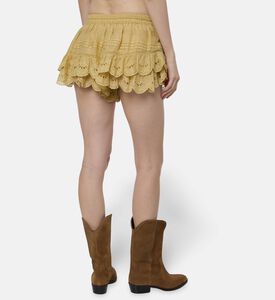 Isabel Marant Embroidered Tiered Ruffle Shorts, Model View