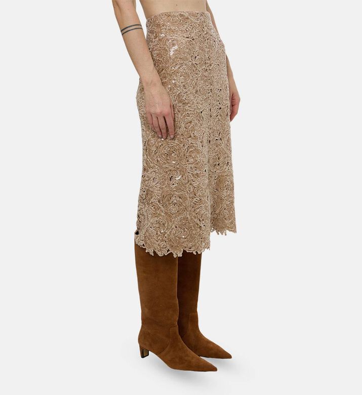 Edward Achour Paris Sequin-embellished Midi Skirt, Model View