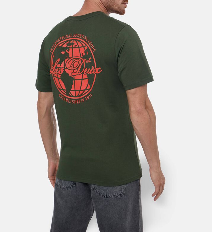 Les Deux Ts Ben Globe, Khaki, M, Model View