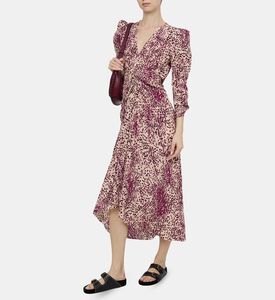 Albini Gathered Silk Blend Midi Dress