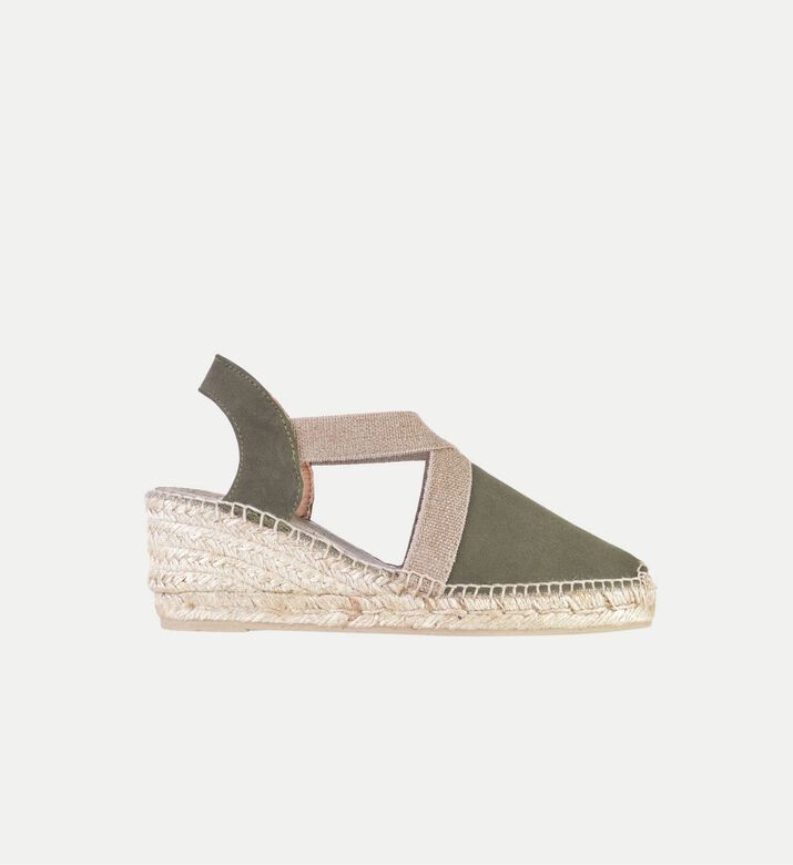 Toni Pons Tona Suede Leather Mid-wedge Closed-toe Espadrille, Khaki, Eu-36, Packshot View
