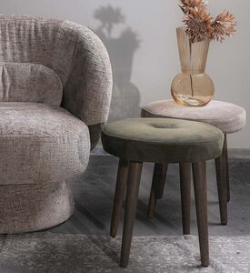 Home Deco and More Frisco Smoked Base Stool, Olive, Packshot View